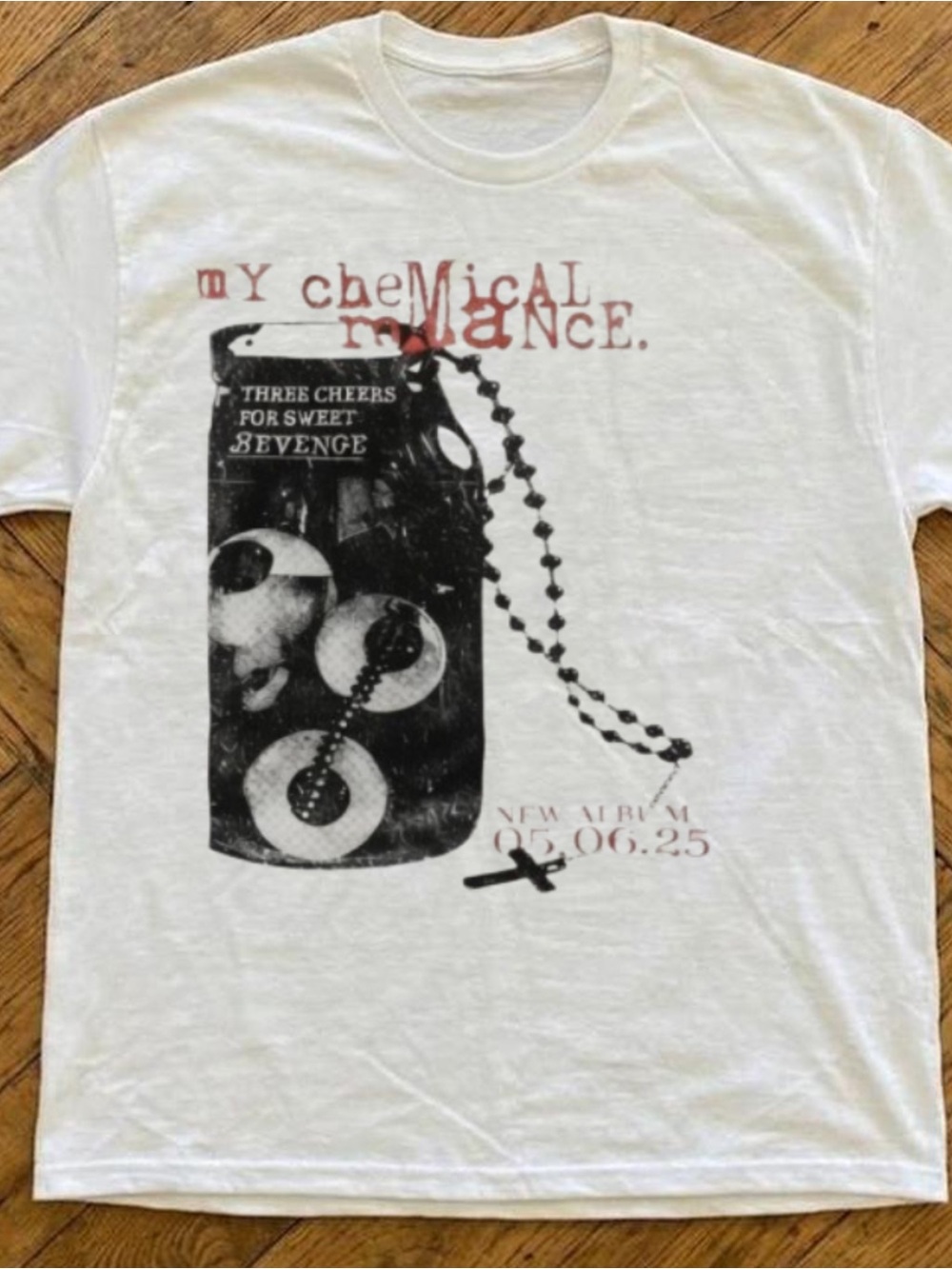 Gildan White My Chemical Romance Graphic Tee with Black & Red Print